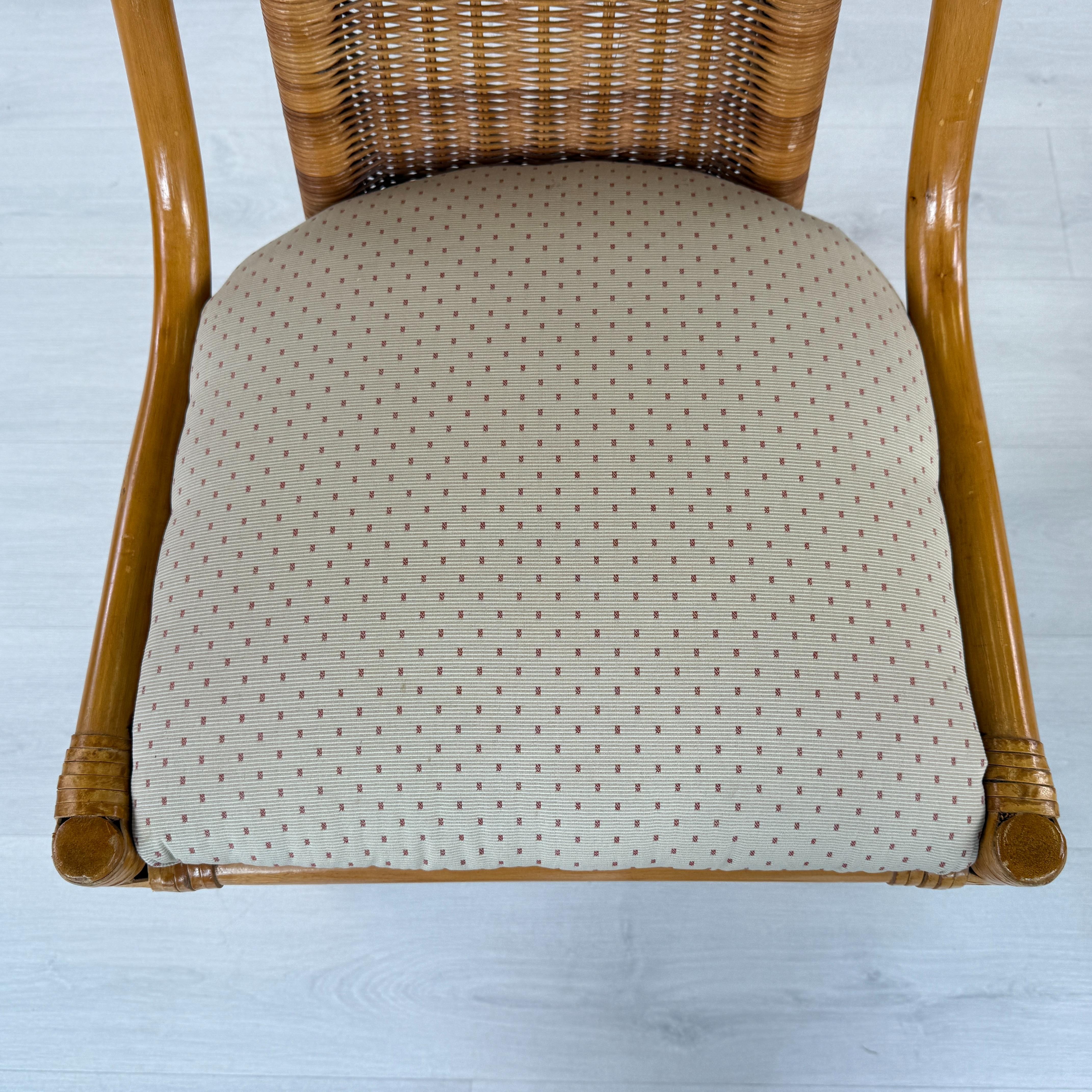 Tissu Chaises de salle à manger en osier Vintage By - Lot de 4 en vente