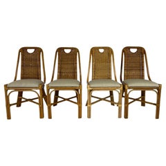 Dutch Vintage Wicker Dining Chairs – Set of 4