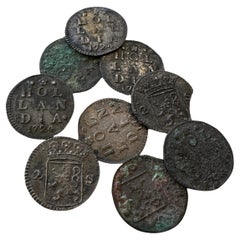 Used Dutch VOC Silver Shipwreck Treasure Coins From The Akerendam Shipwreck 1724