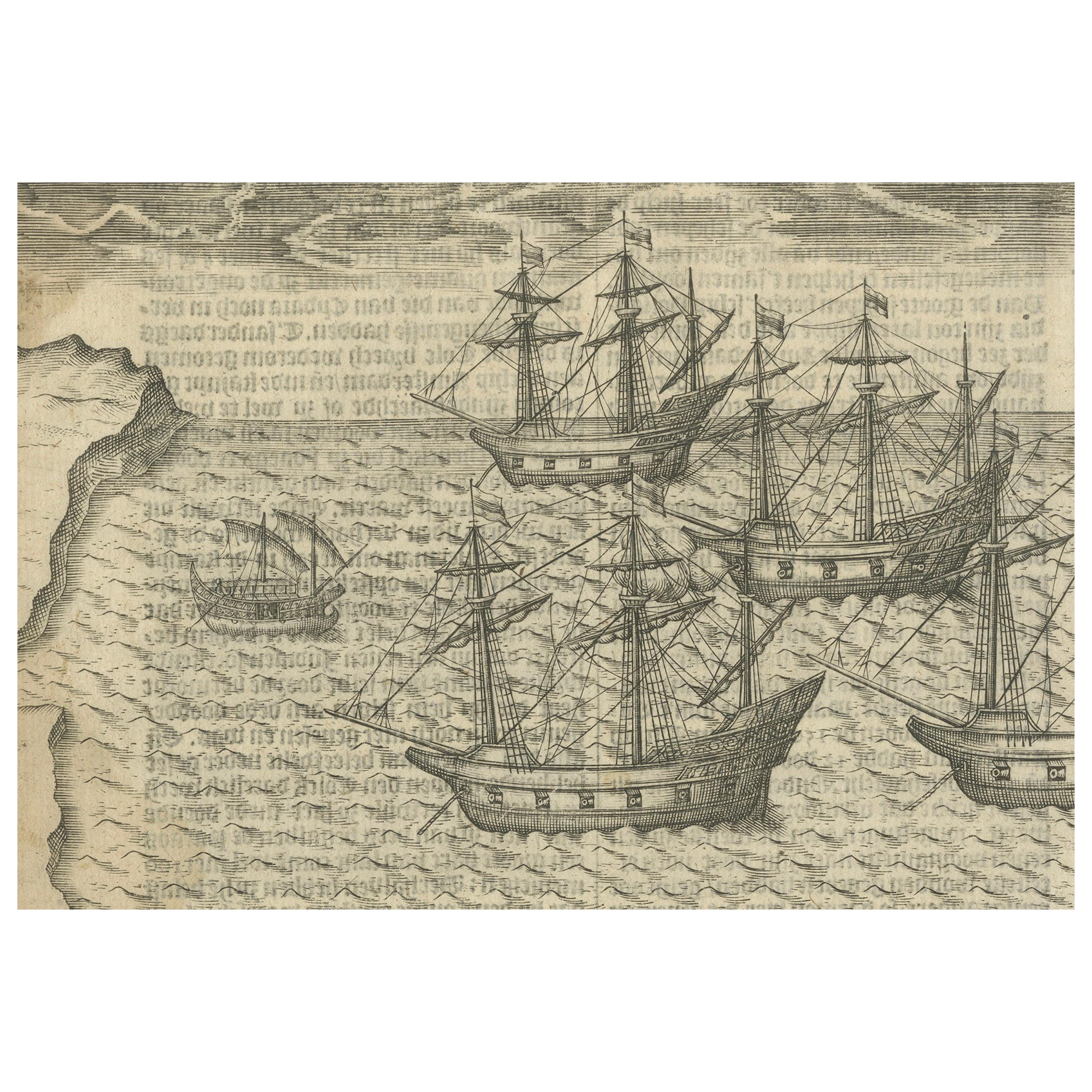 Dutch Voyages to Madagascar – Early Exploration Scene, Pontanus 1611