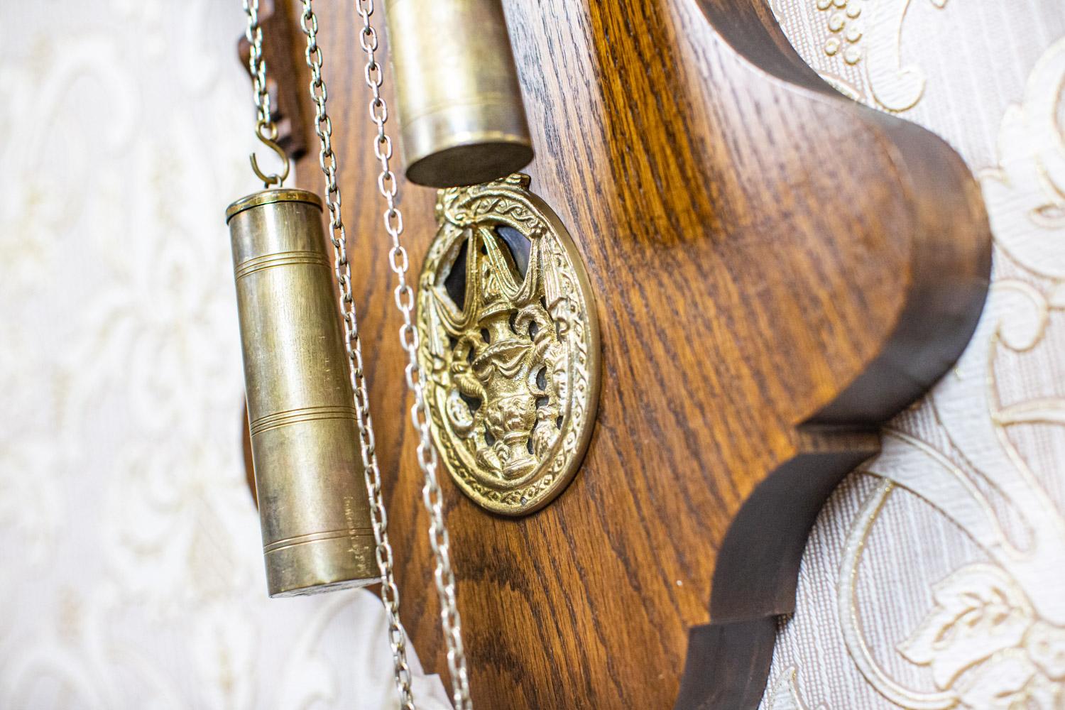 Dutch Wall Clock Stylized as Staart From the Early 20th Century in Oak Case 4