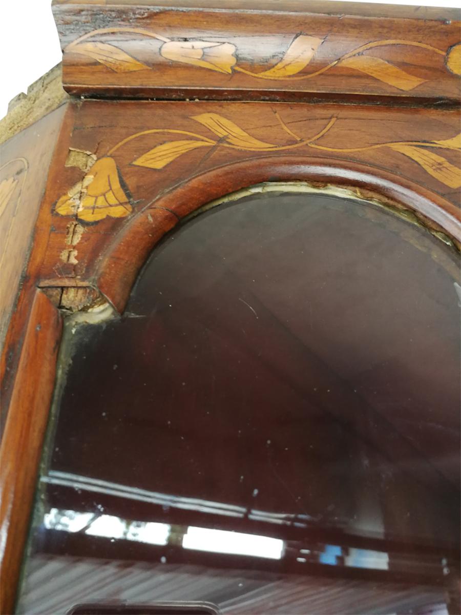 Dutch Wall Display Cabinet in Marquetry 18th Century Netherlands For Sale 10