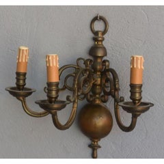 Dutch Wall Lamp in Bronze 3 Lights