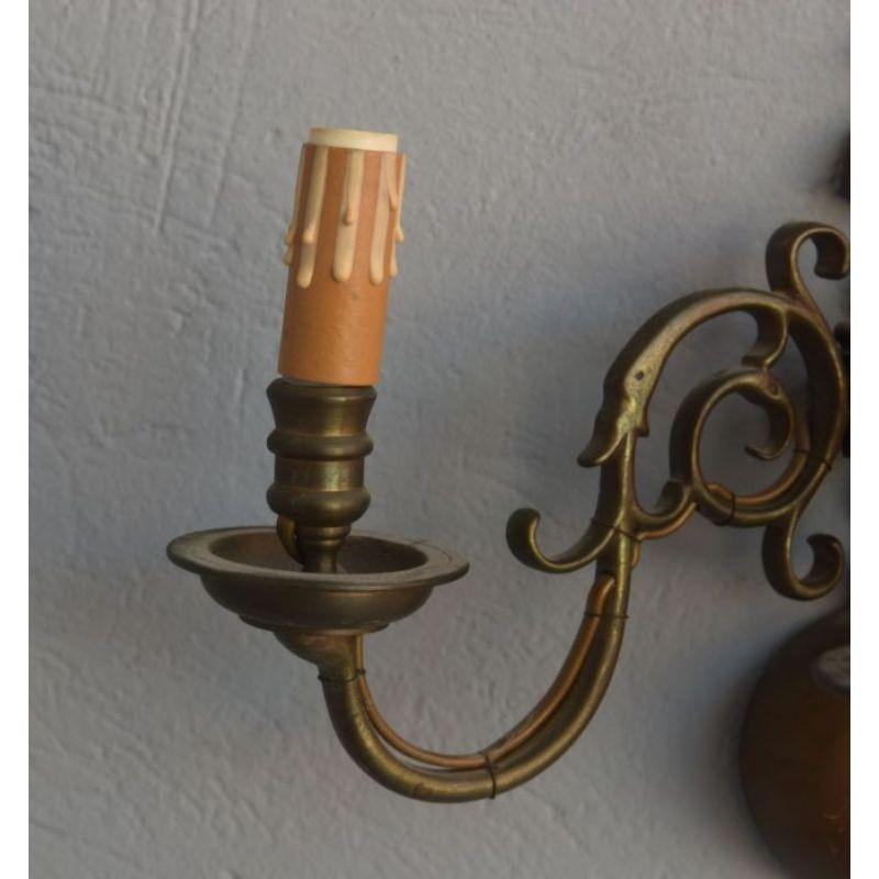 20th Century Dutch Wall Lamp in Bronze 3 Lights For Sale