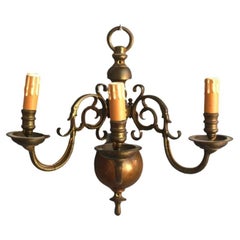 Vintage Dutch Wall Lamp in Bronze 3 Lights