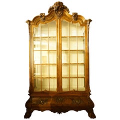 Dutch Walnut and Burr Walnut Vitrine