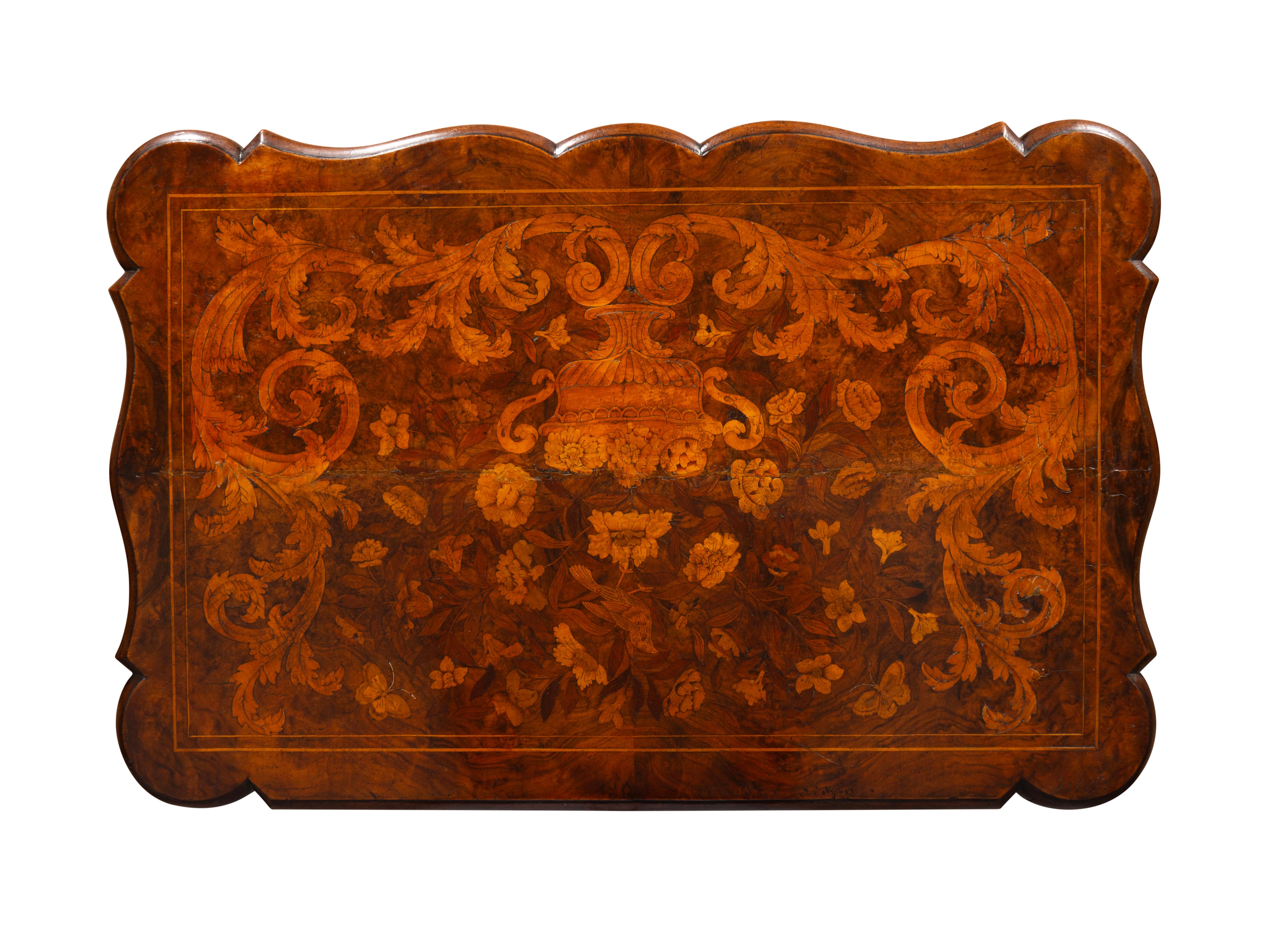 Dutch Walnut and Marquetry Bombe Chest Of Drawers 4