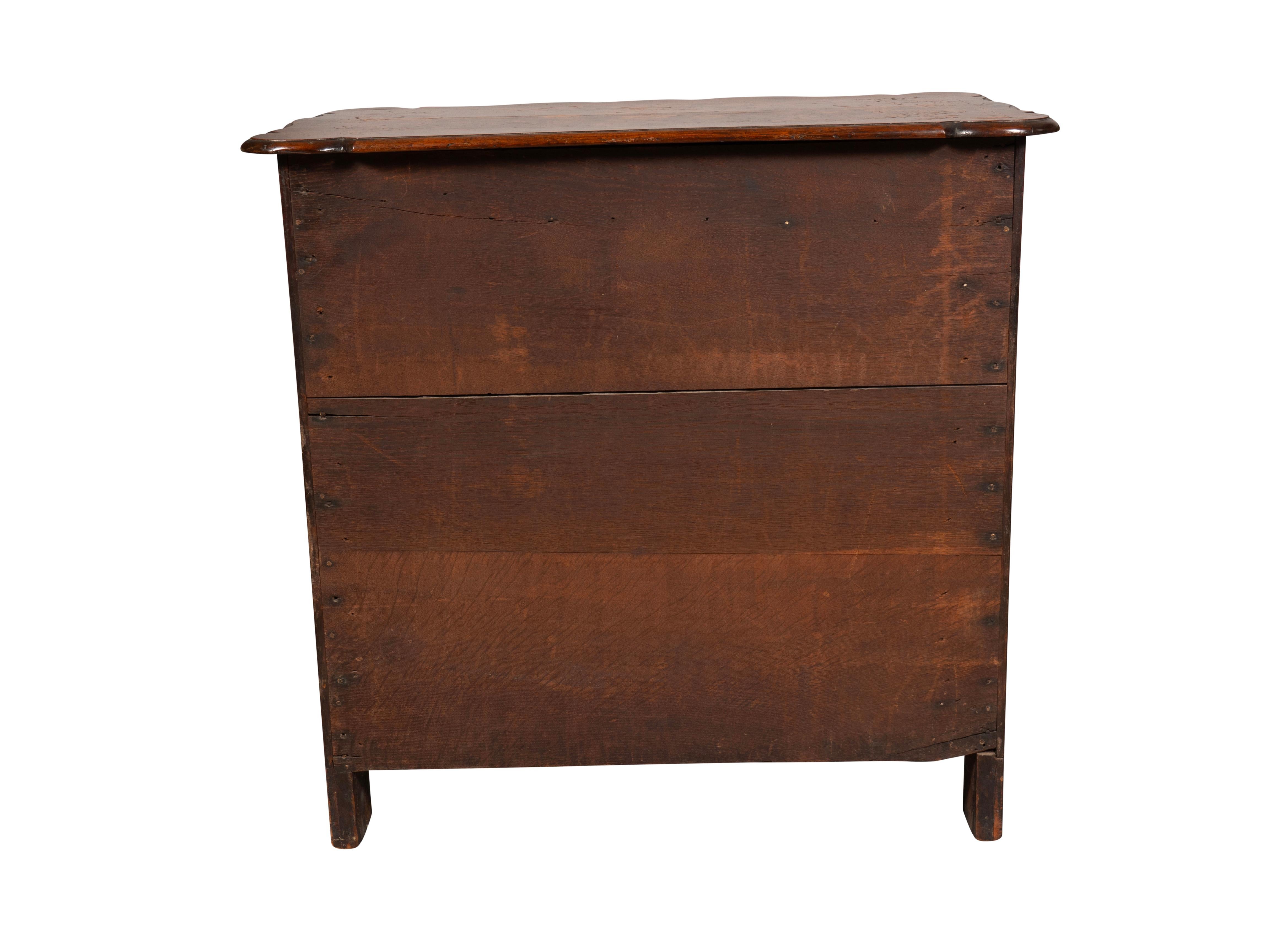 Boxwood Dutch Walnut and Marquetry Bombe Chest Of Drawers