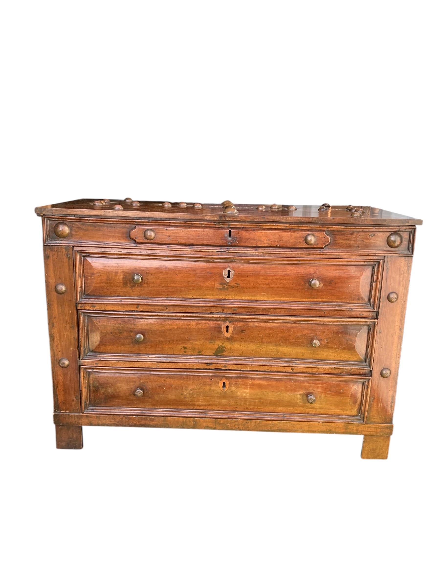Dutch Walnut Commode Late 18TH Century with hinged Lidded top For Sale 6
