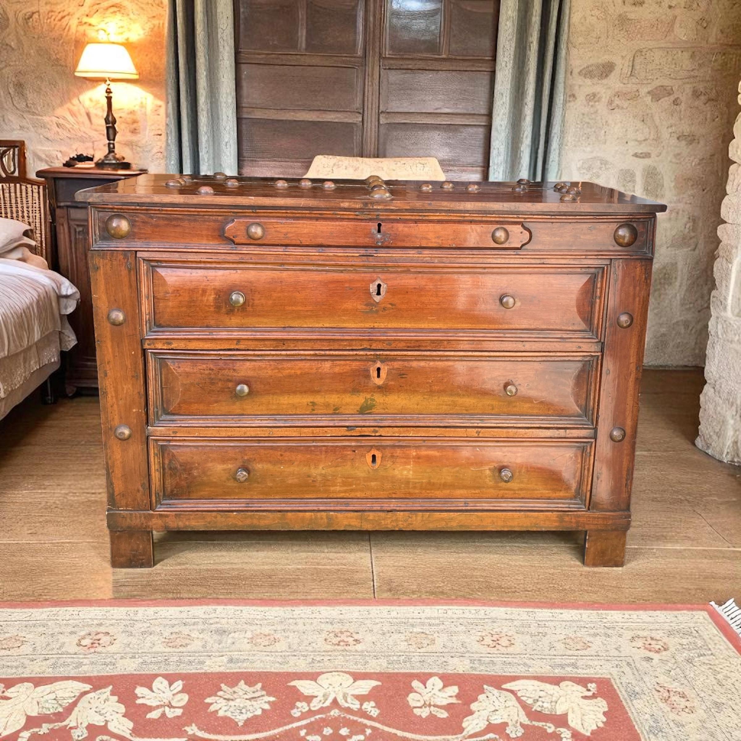 Dutch Walnut Commode Late 18TH Century with hinged Lidded top For Sale 8