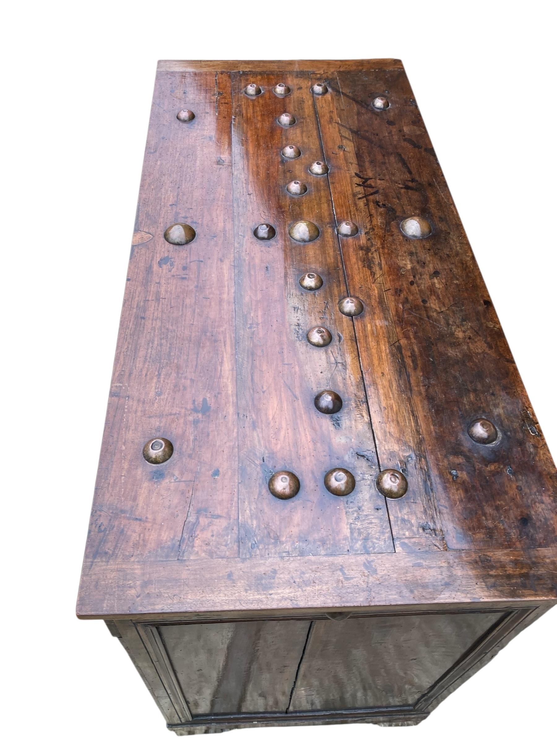 Brutalist Dutch Walnut Commode Late 18TH Century with hinged Lidded top For Sale