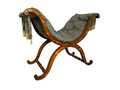 Dutch Walnut Inlaid Stool, 18th Century