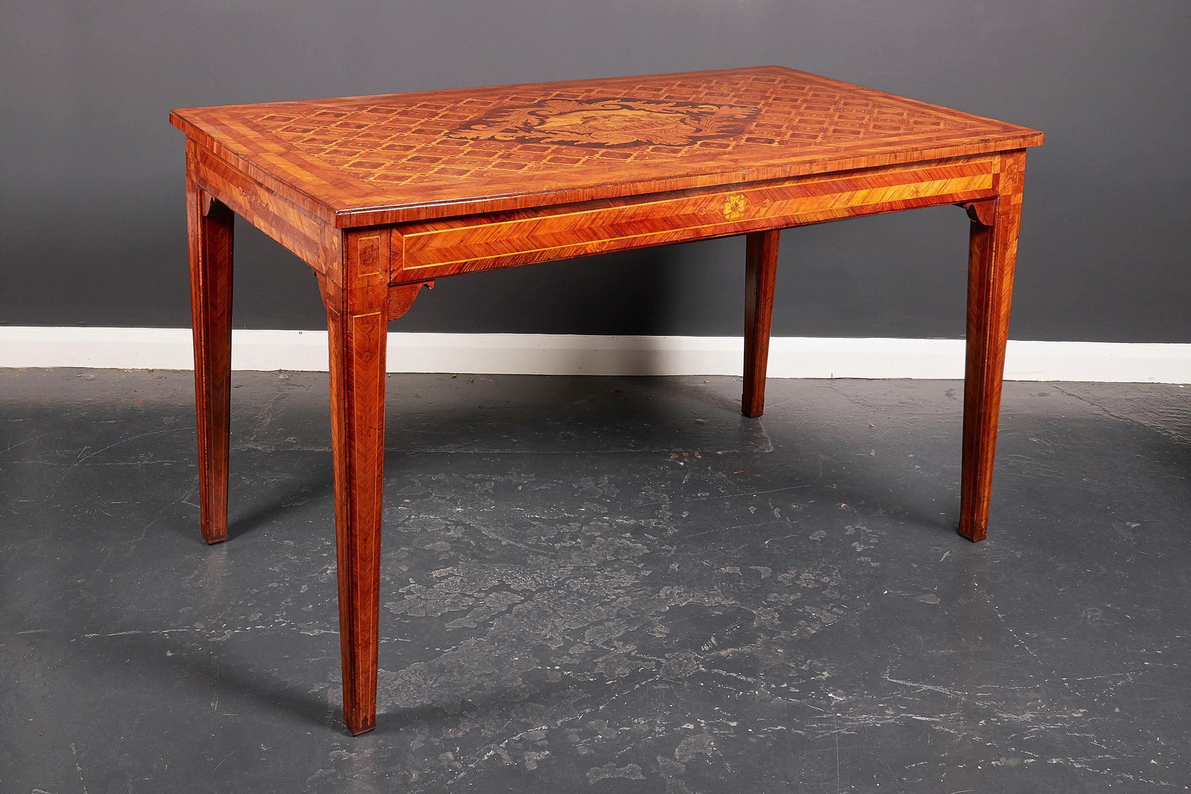 17th Century Dutch Walnut, Kingwood and Marquetry Side Table, Late 17th-Early 18th Century For Sale