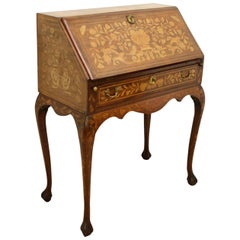 Dutch Walnut Marquetry Inlaid Bureau, circa 1860