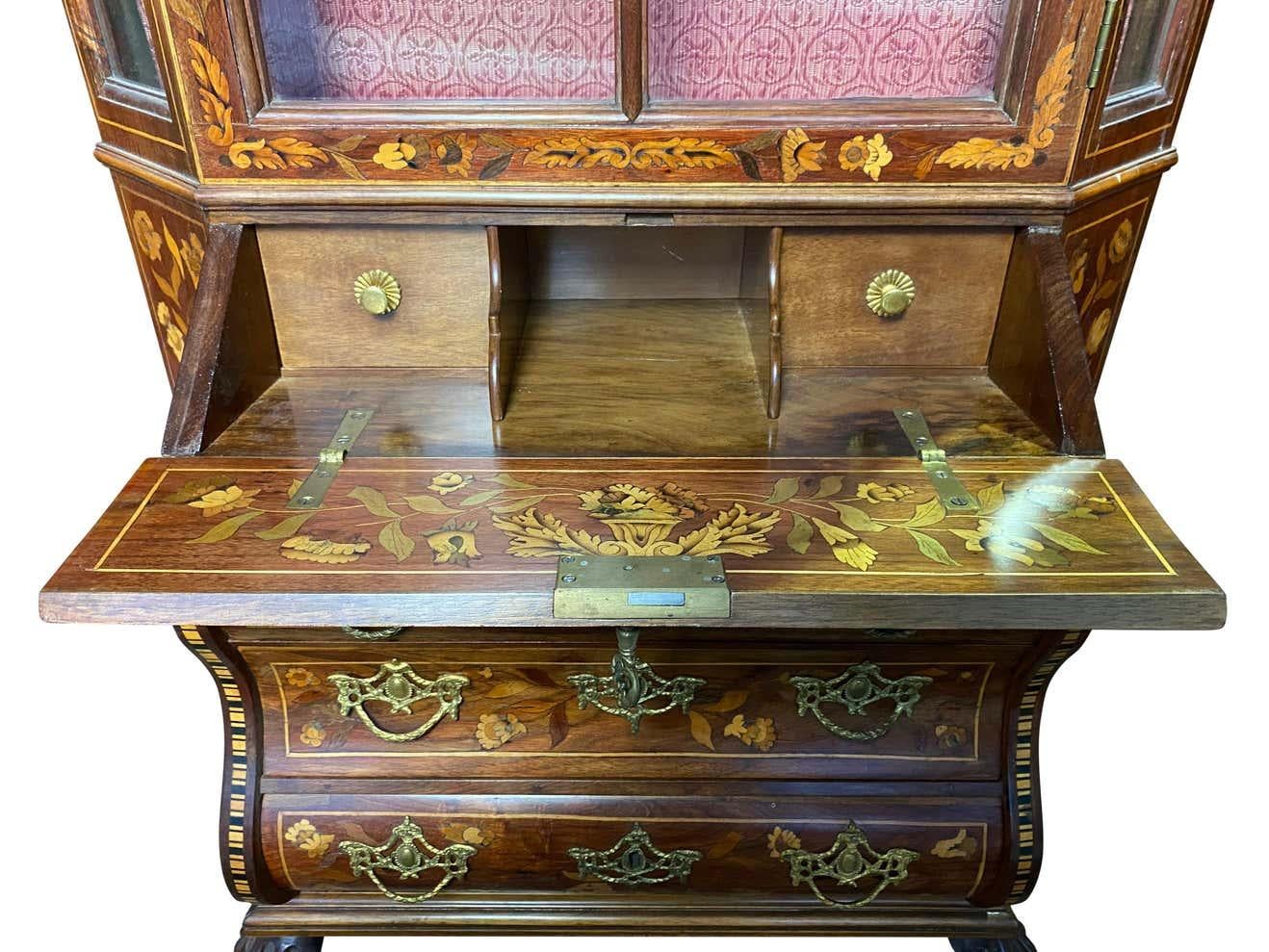 Dutch Walnut Miniature Secretaire Bookcase, 18th Century For Sale 6