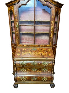 Dutch Walnut Miniature Secretaire Bookcase, 18th Century