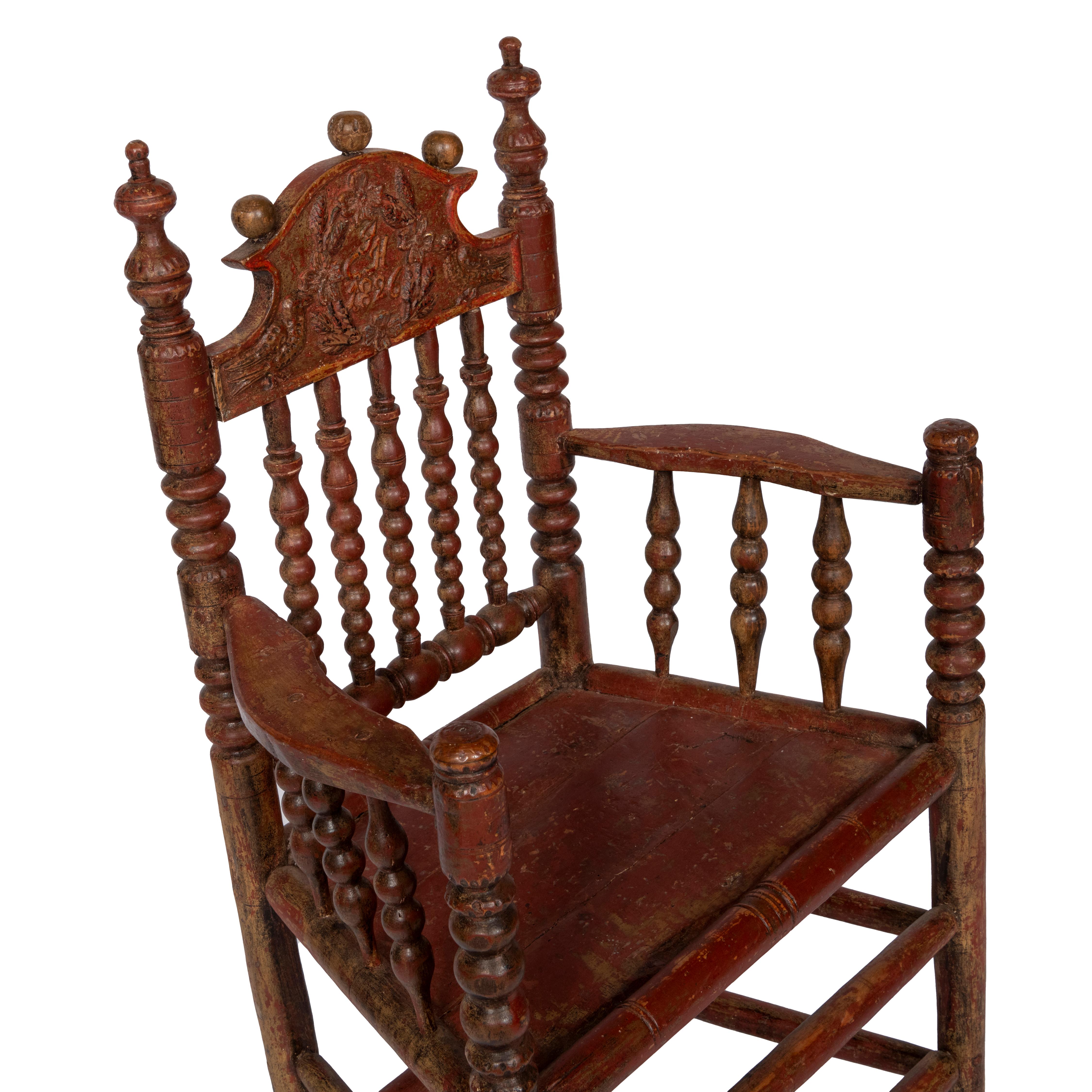 Holländischer Hochzeitsstuhl, um 1826 im Angebot 1