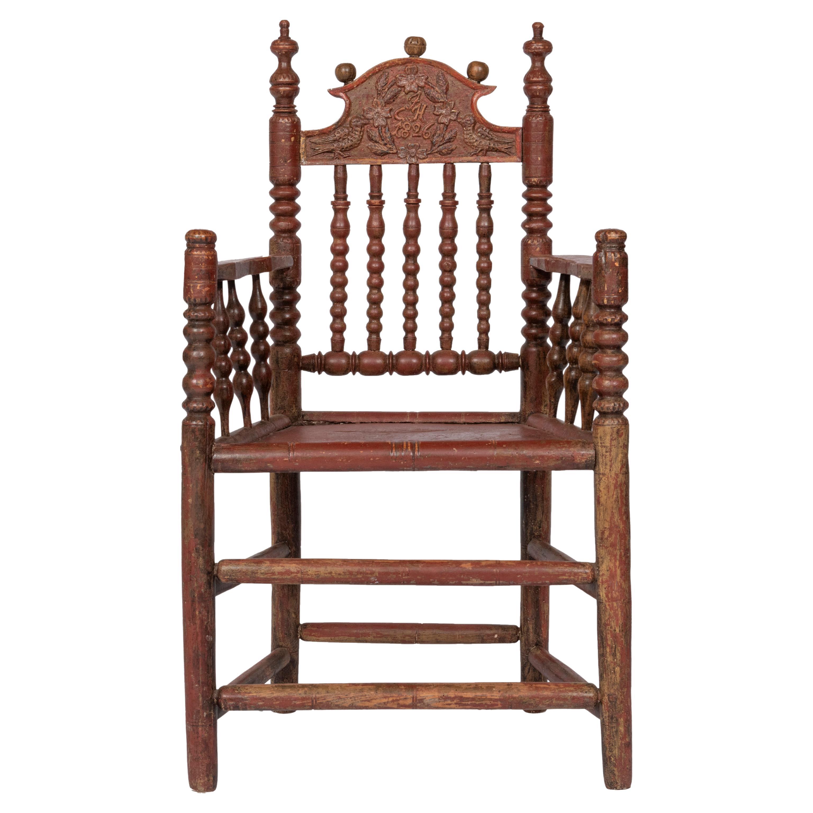 Holländischer Hochzeitsstuhl, um 1826 im Angebot
