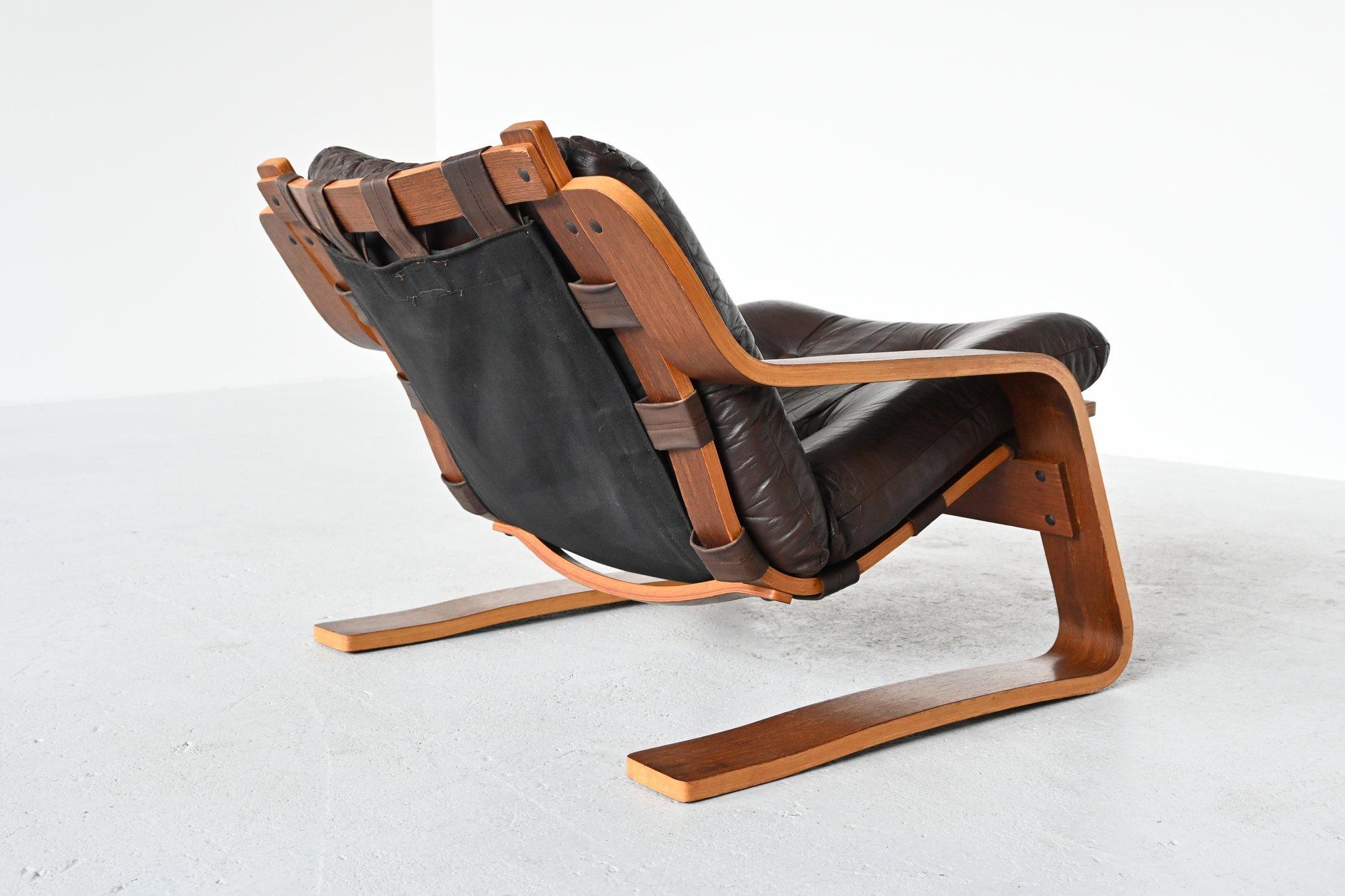 Mid-Century Modern Dutch Wenge Plywood Lounge Chair, the Netherlands, 1960