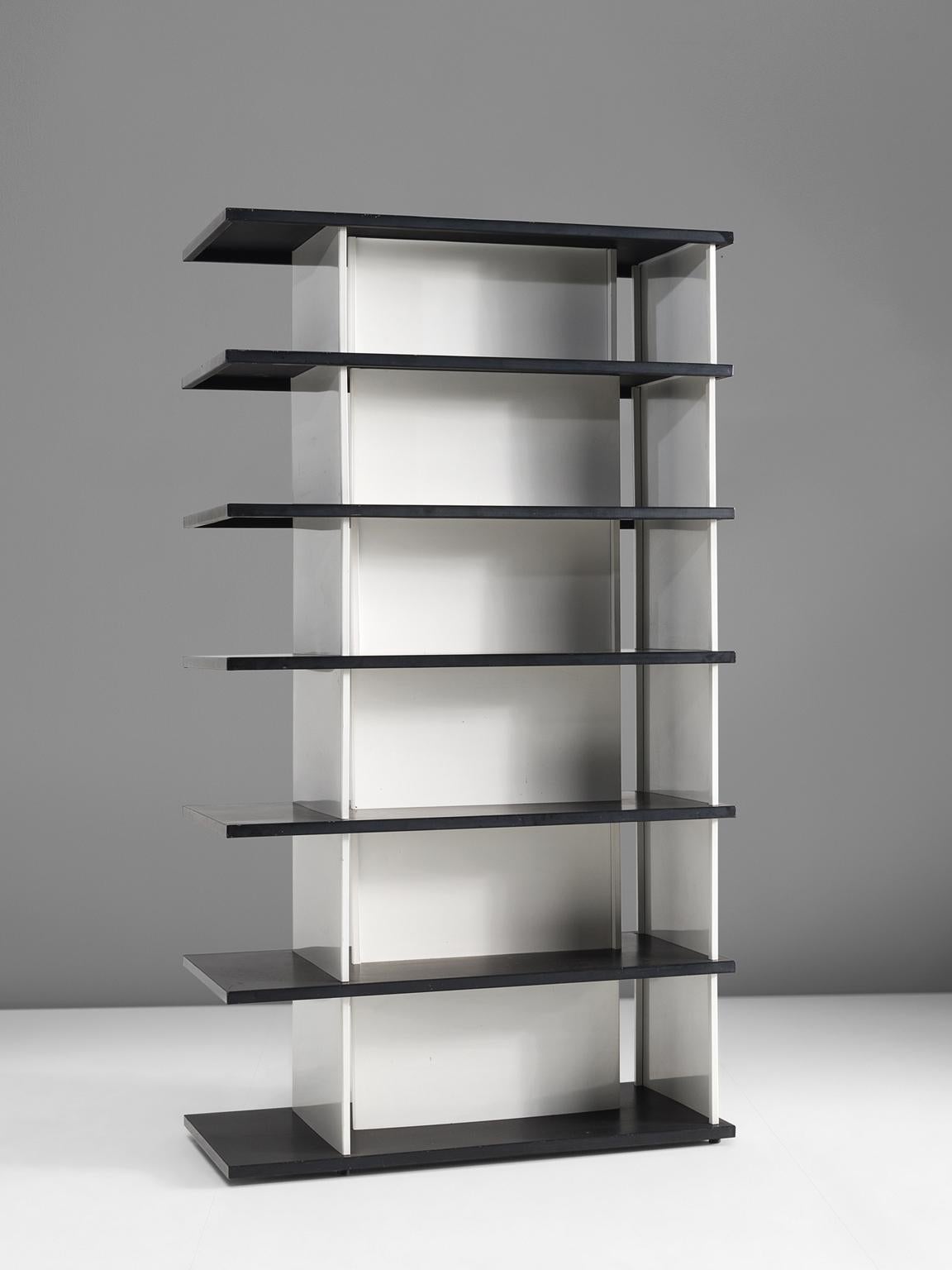 Industrial Dutch Wim Rietveld Enameled Freestanding Bookcase, 1960s