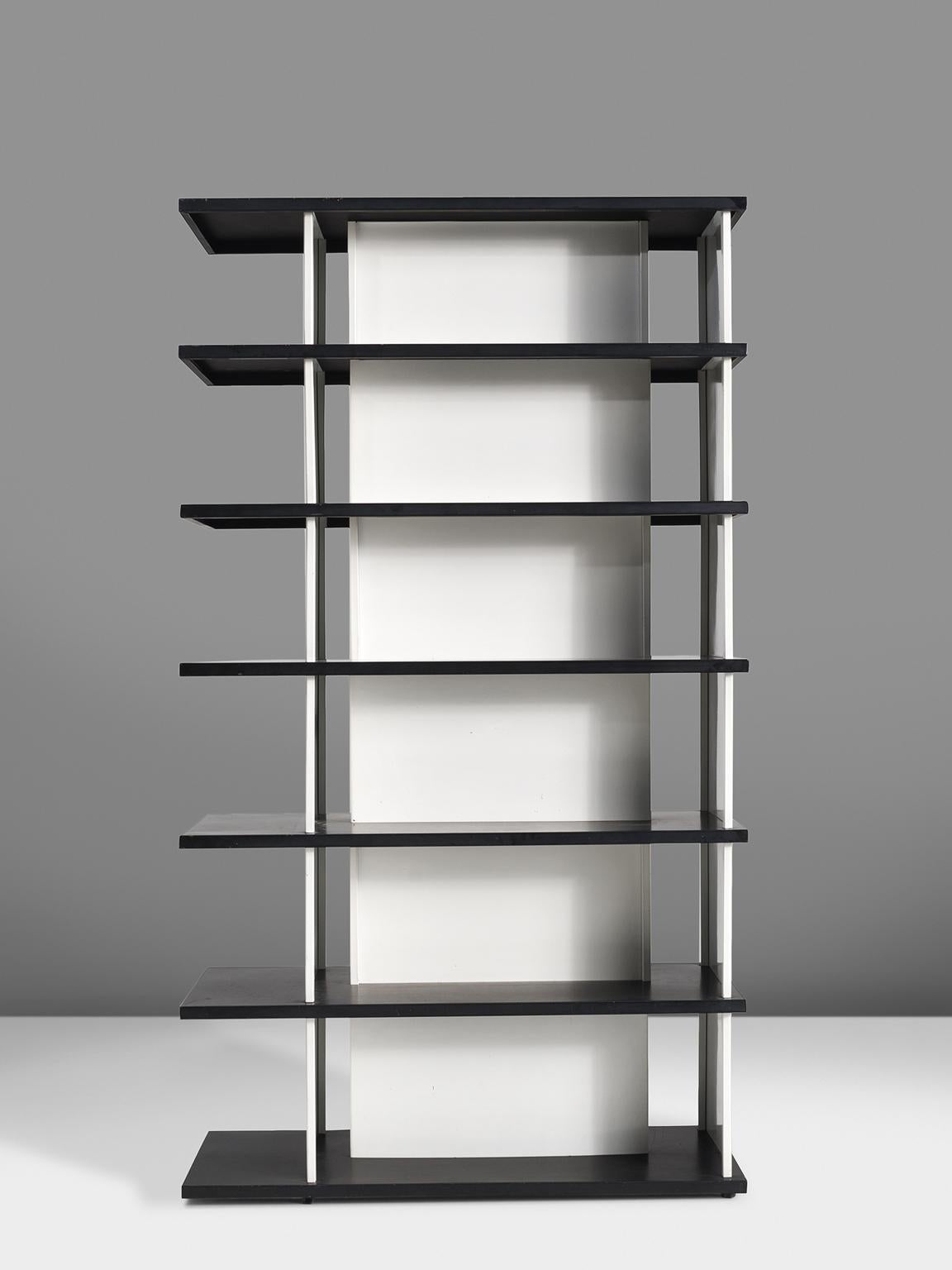 Dutch Wim Rietveld Enameled Freestanding Bookcase, 1960s In Good Condition In Waalwijk, NL