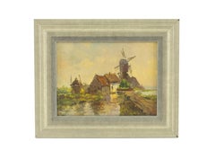 Peinture de paysage de moulin à vent néerlandais