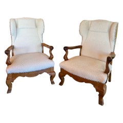 Fauteuils Dutch Wingback en Oak Oak & Bouclé