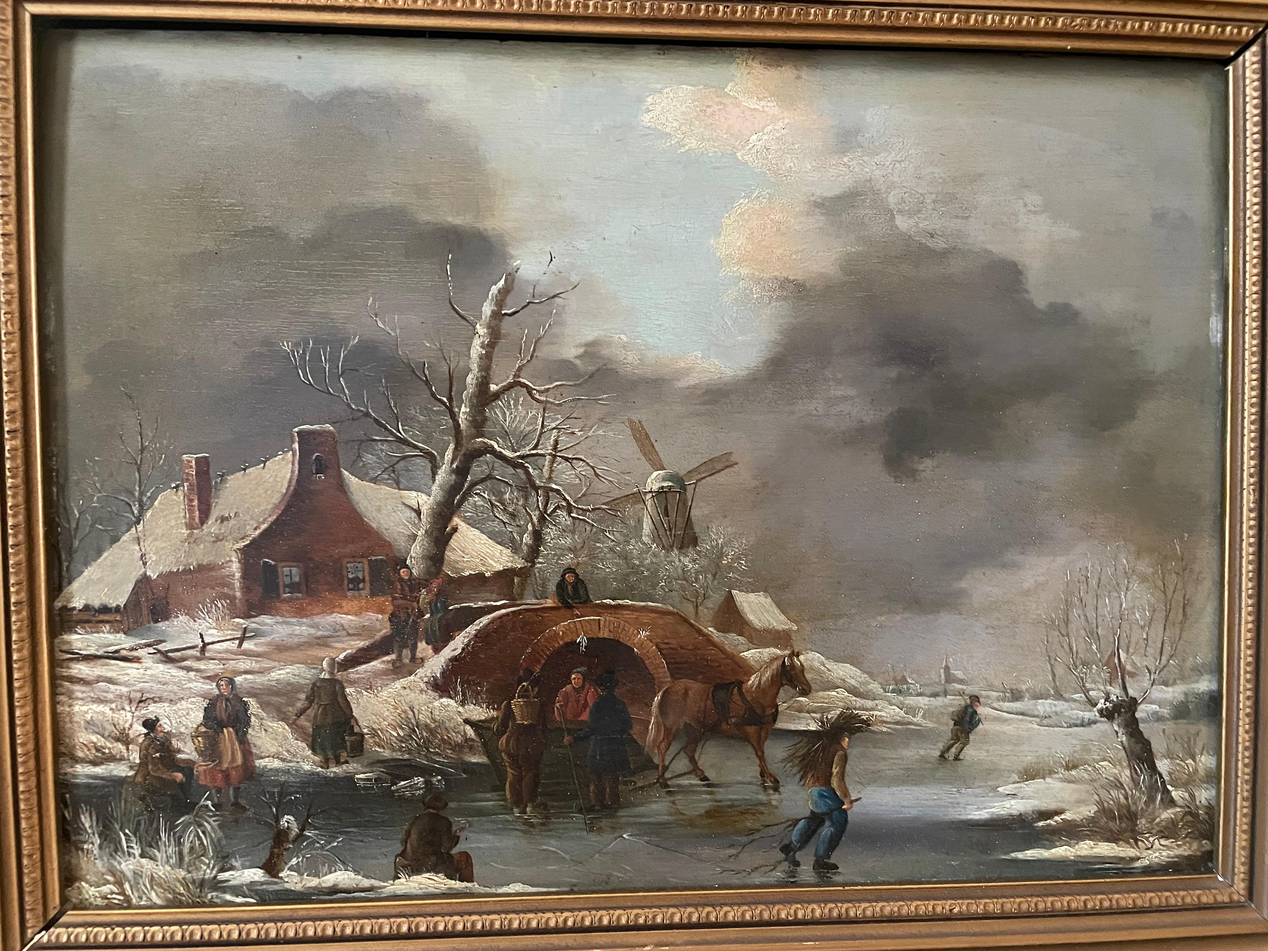 Discover the enchanting beauty of a Dutch winter painting, where the serene landscapes of the Netherlands come to life with a captivating blend of natural splendor and traditional charm. This masterpiece, rich in detail and vibrant hues, captures