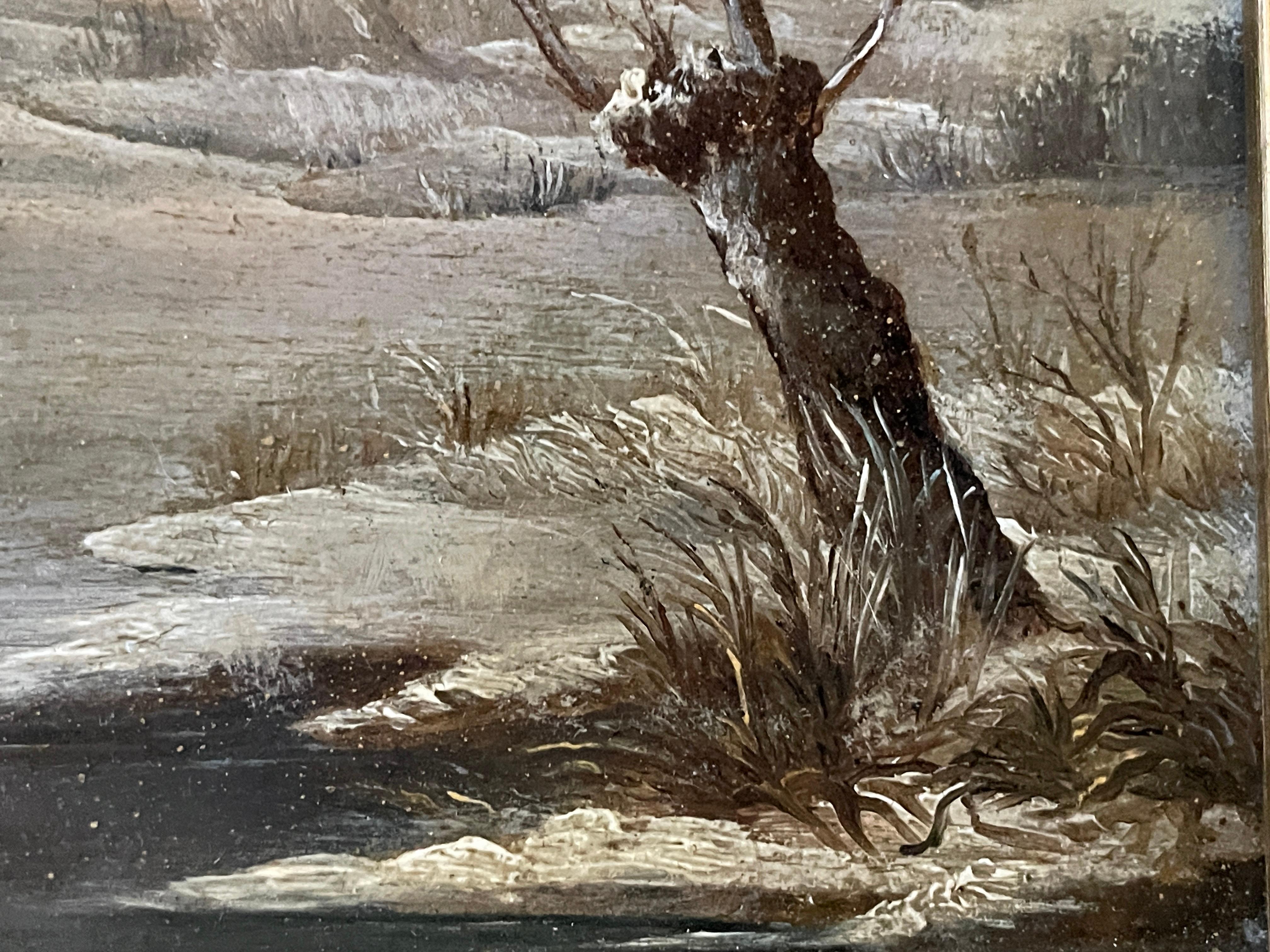 Dutch Winter Landscape, 19th century For Sale 1