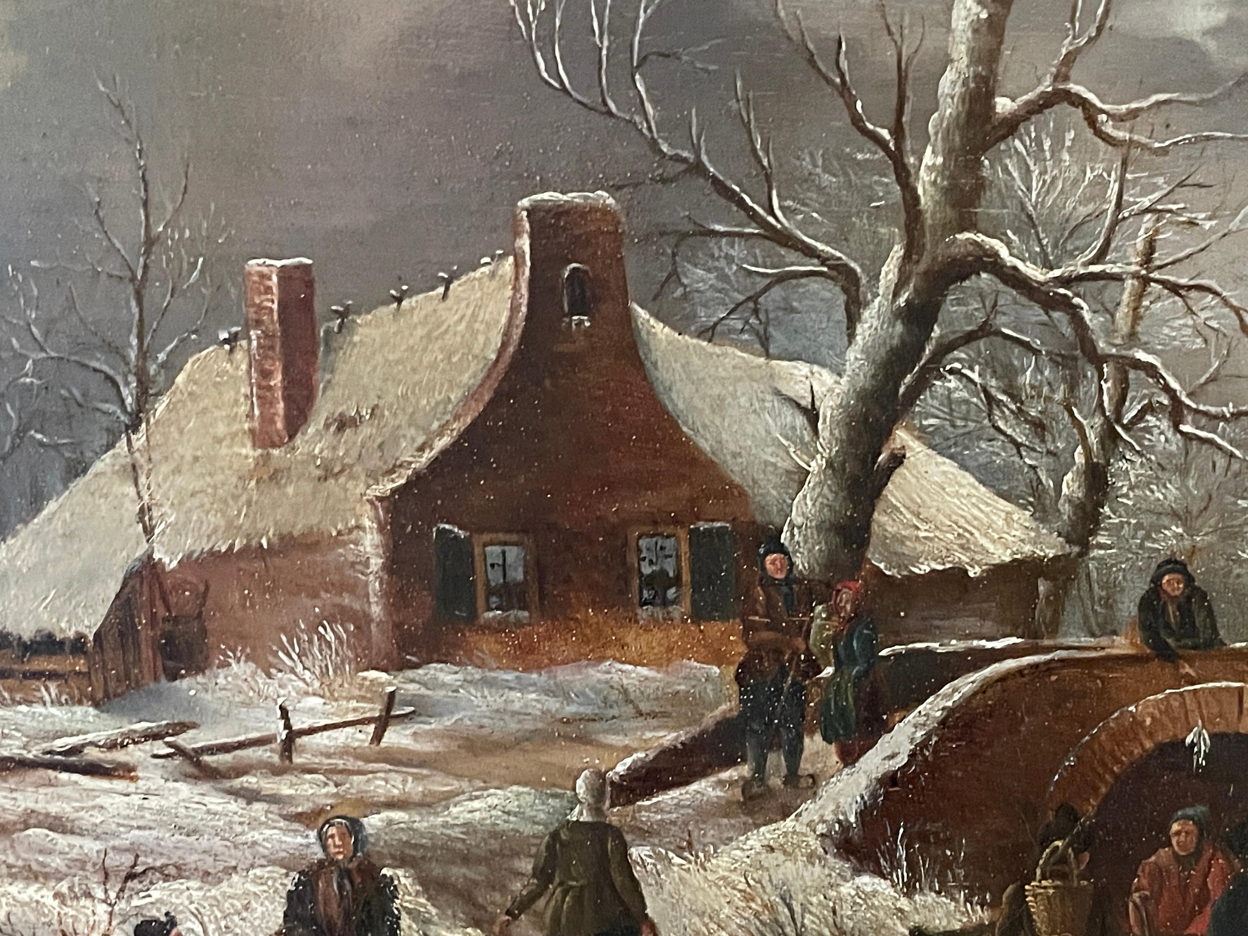 Dutch Winter Landscape, 19th century For Sale 2