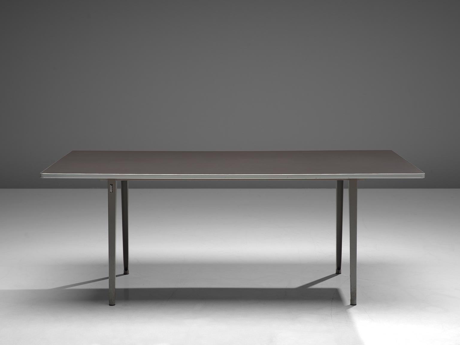 Mid-Century Modern Dutch Work Table in Metal by Friso Kramer