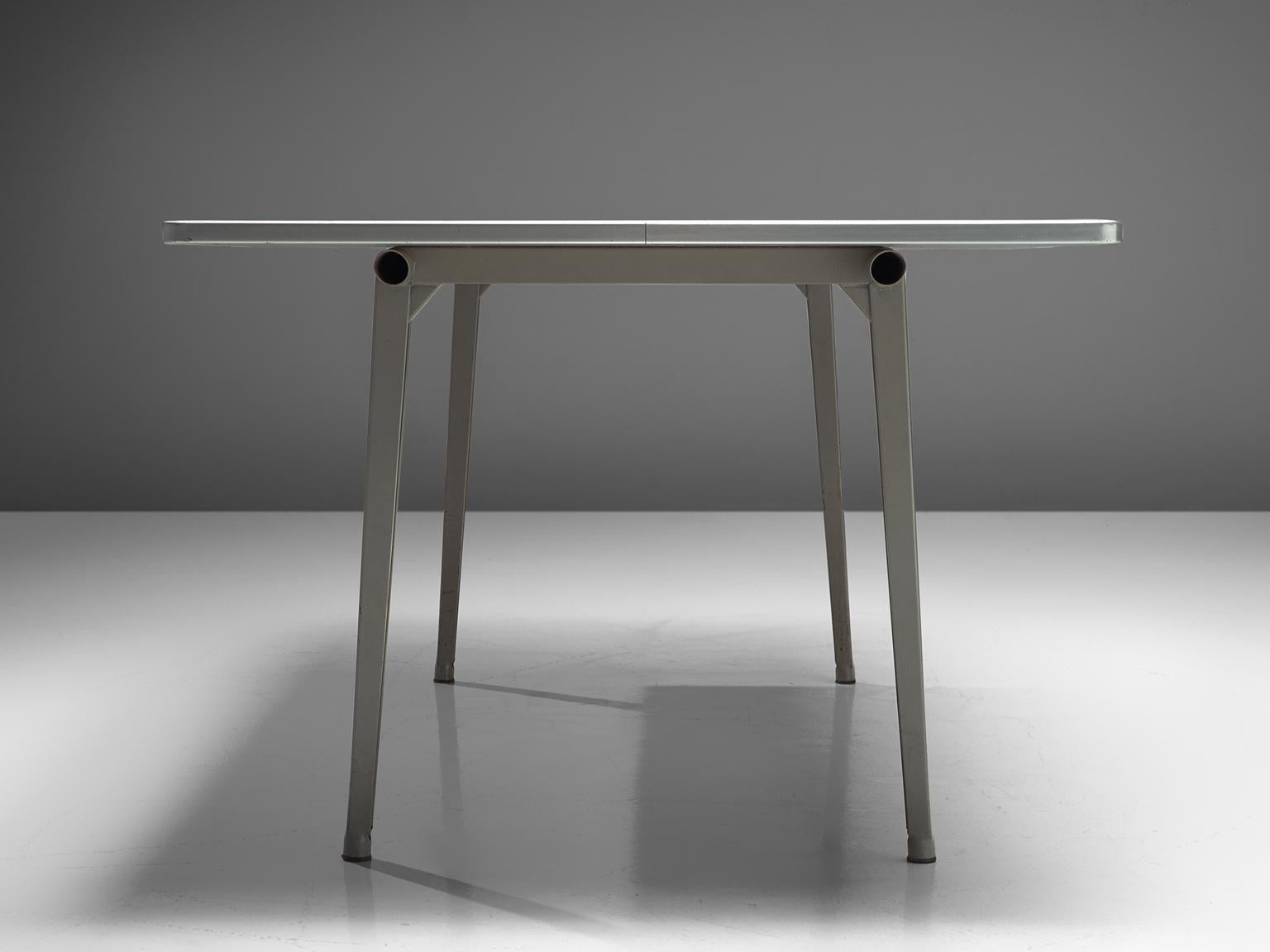 Dutch Work Table in Metal by Friso Kramer In Good Condition In Waalwijk, NL