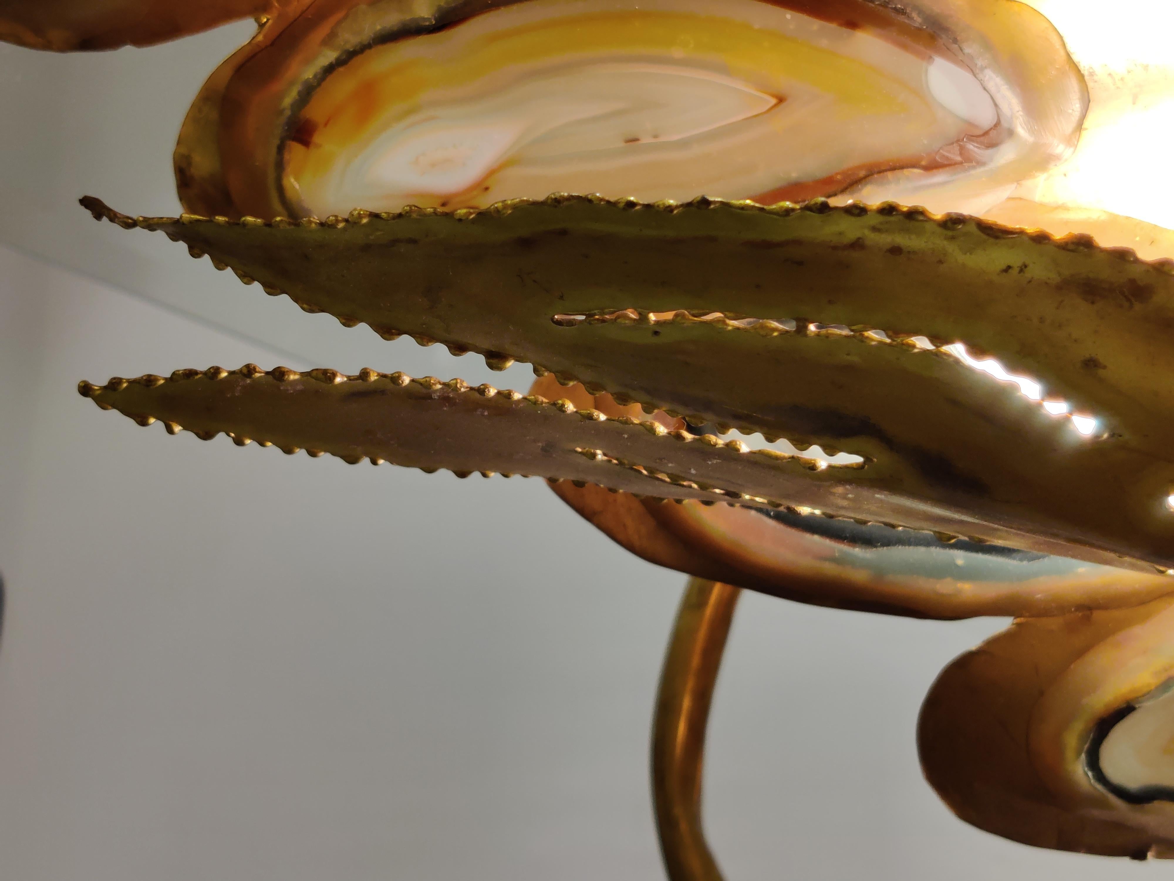 Duval Brasseur Era Illuminating Sculptural Bird Coffee Table in Agate and Brass 4