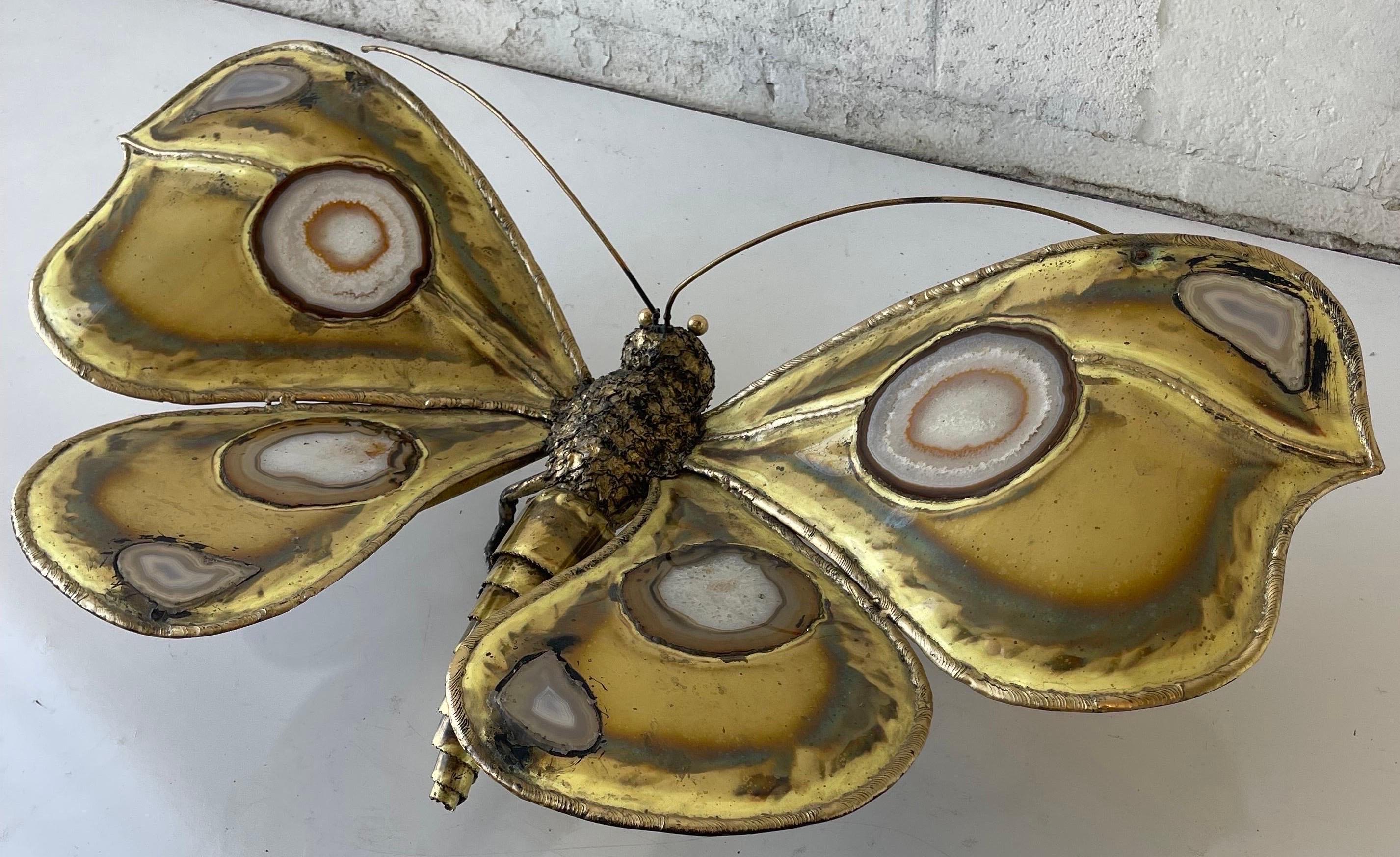 French Duval Brasseur Large Butterfly Sconce or Table Lamp For Sale