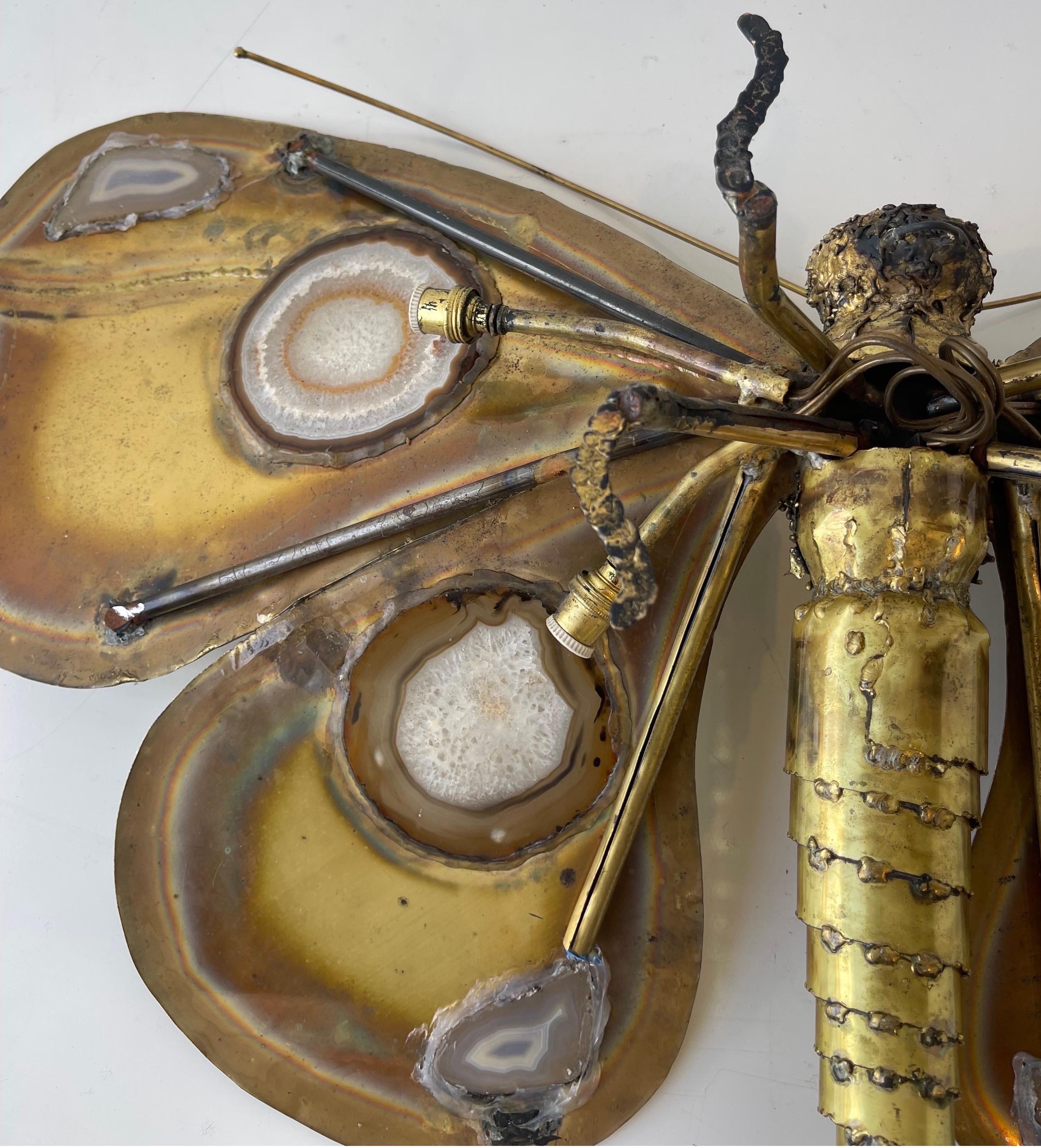 Duval Brasseur Große Schmetterling Wandleuchter oder Tischlampe (Ende des 20. Jahrhunderts) im Angebot