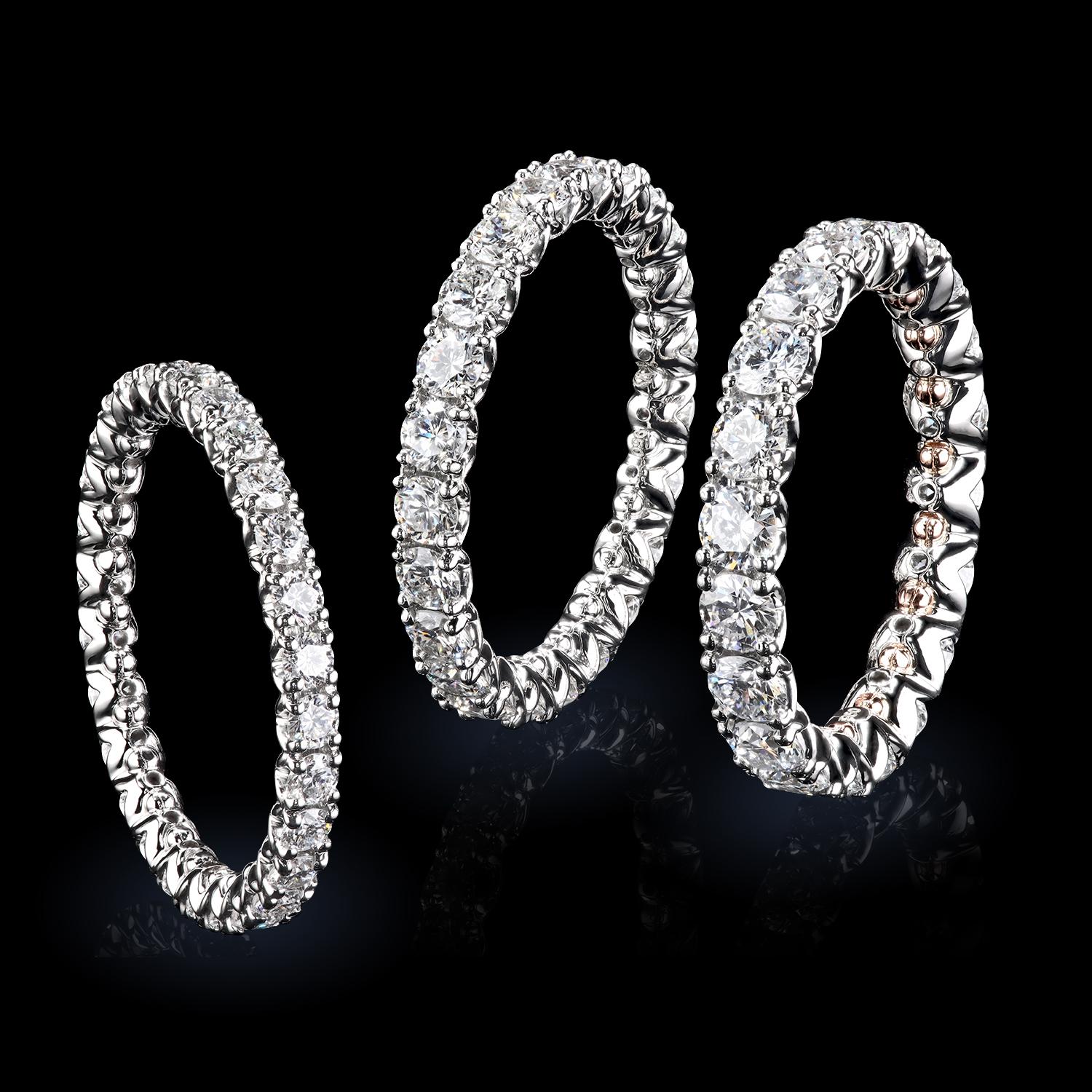 Alliance d'éternité Duvet sertie de diamants ronds Neuf - En vente à New York, NY