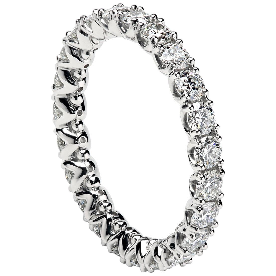 Handmade Micro Pave Platinum Eternity Wedding Band by Leon Mege at