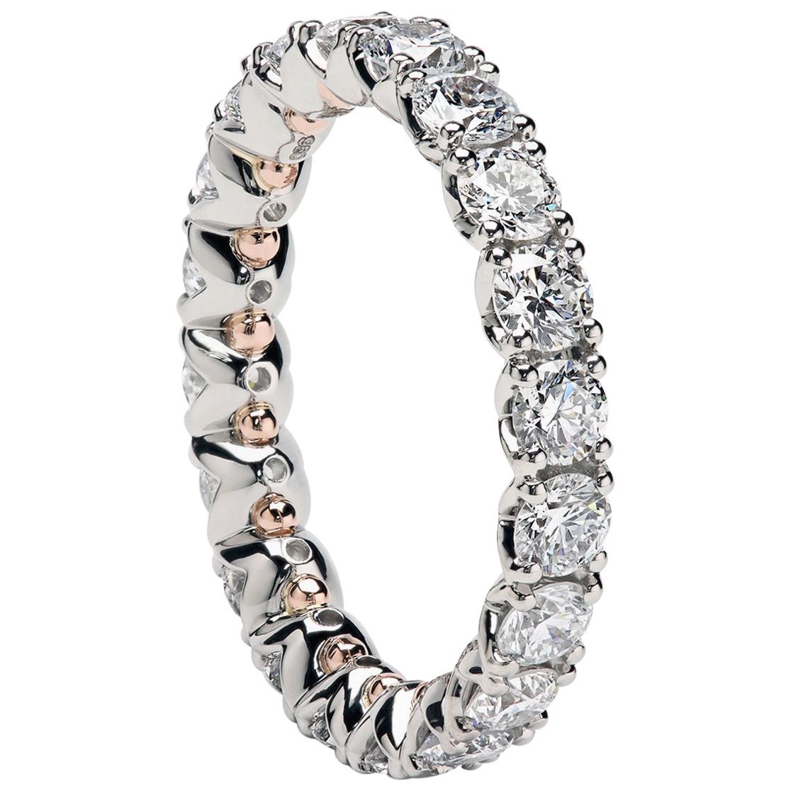 Leon Mege Alternating Marquise and Round Diamond Eternity Wedding Band