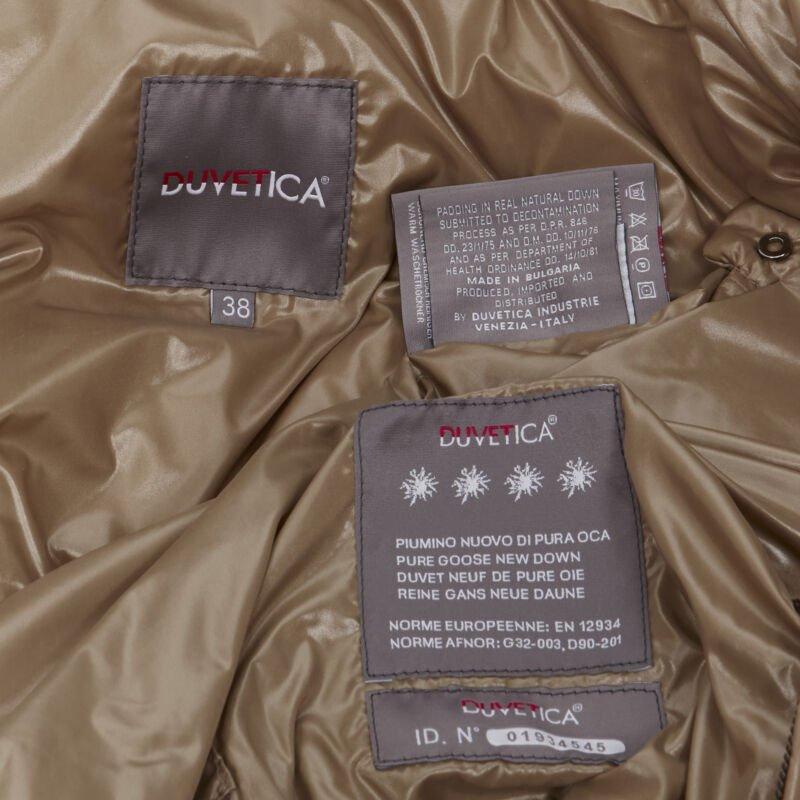 DUVETICA Pure Goose New Down brown fur hood padded vest  jacket  IT38 XS 7