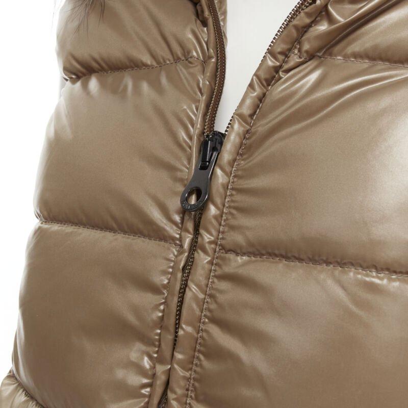 DUVETICA Pure Goose New Down brown fur hood padded vest  jacket  IT38 XS 4