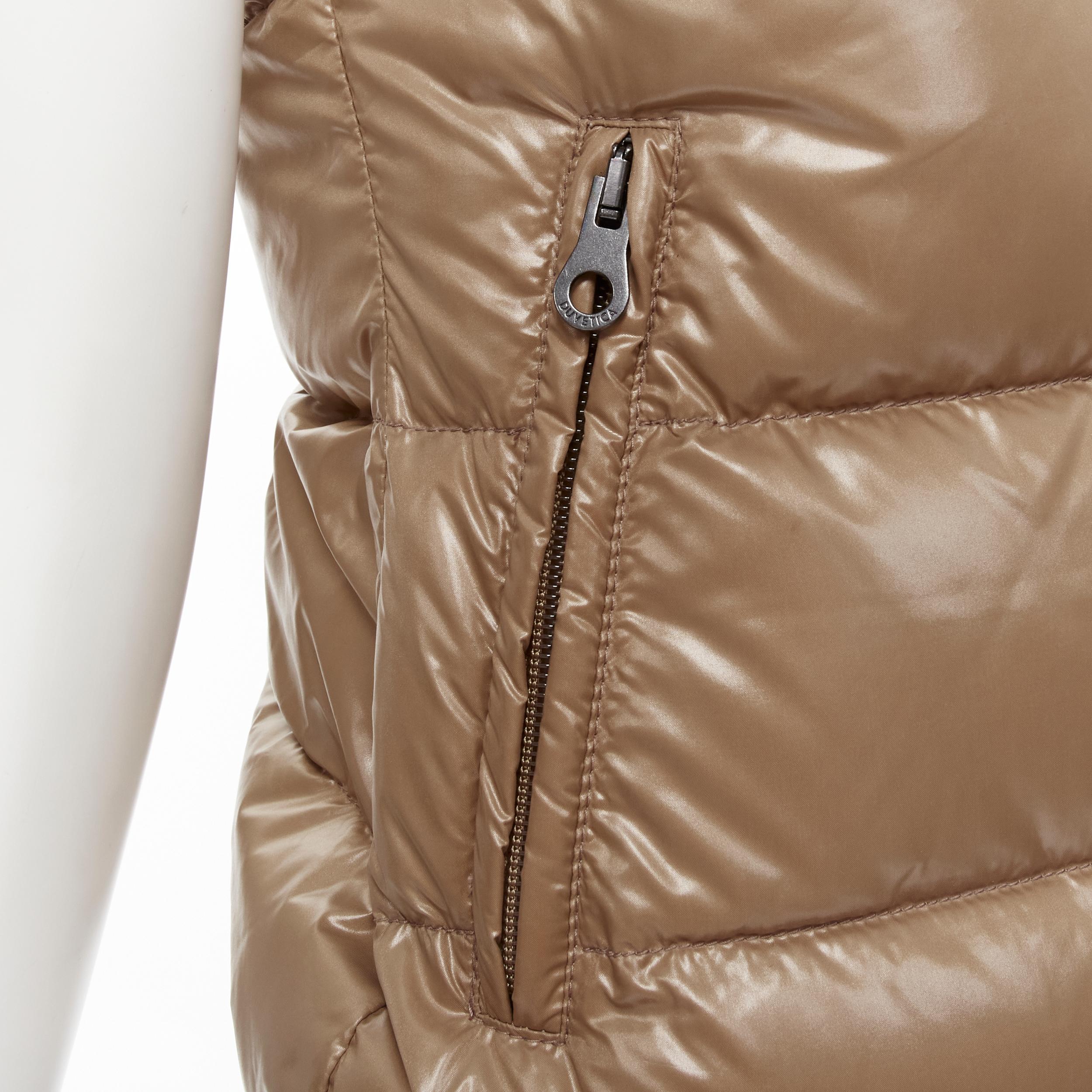 DUVETICA Pure Goose New Down braun Pelz Kapuze wattierte Weste  Jacke  IT38 XS 4