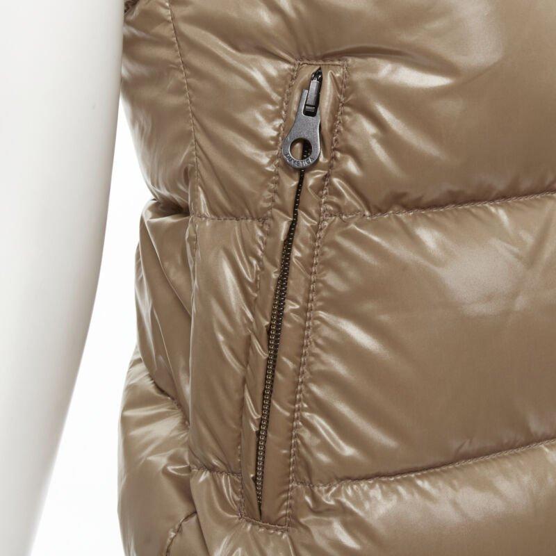 DUVETICA Pure Goose New Down brown fur hood padded vest  jacket  IT38 XS 5