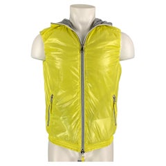 DUVETICA Size S Yellow & Grey Polyamide / Cotton Hooded Vest