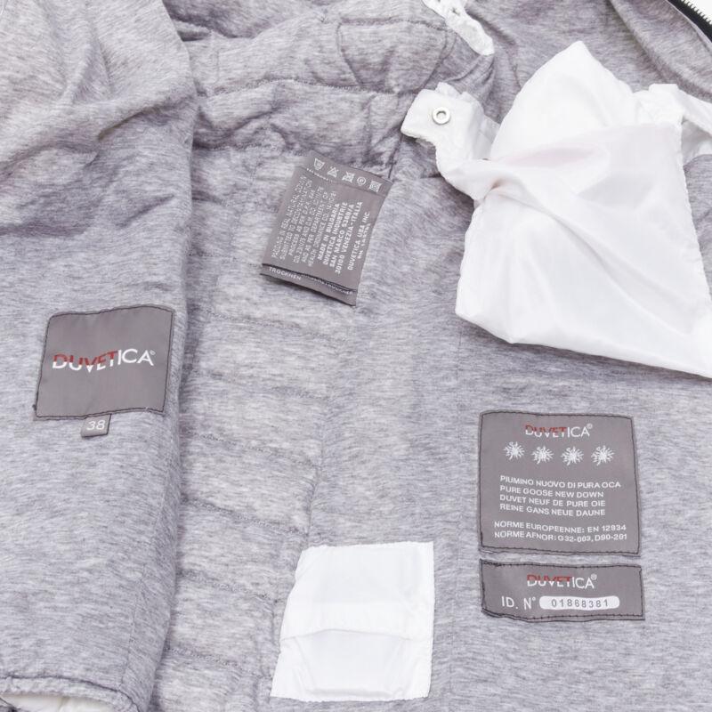 DUVETICA white pure goose new down padded zip hoodie puffer vest jacket IT38 XS 5
