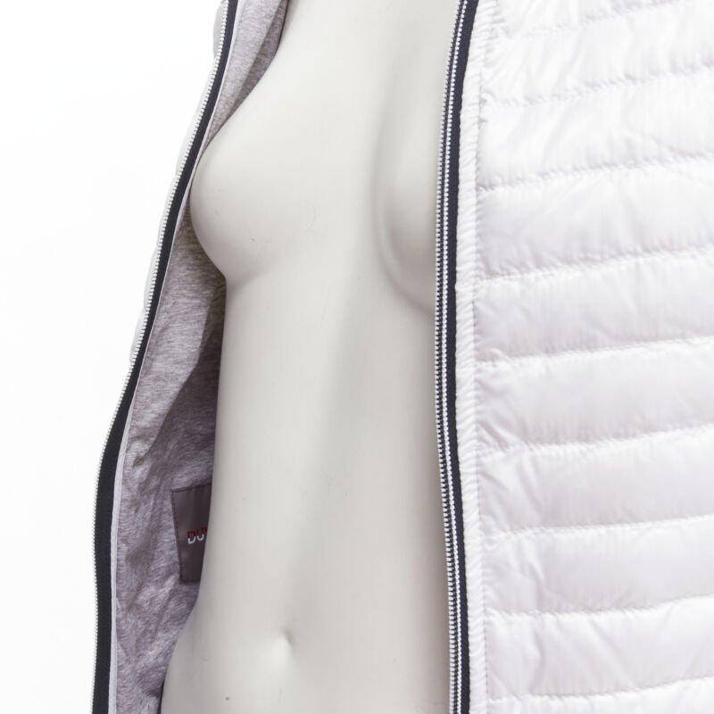 DUVETICA white pure goose new down padded zip hoodie puffer vest jacket IT38 XS 3