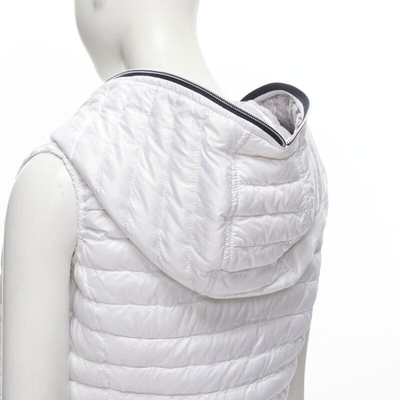 DUVETICA white pure goose new down padded zip hoodie puffer vest jacket IT38 XS 4