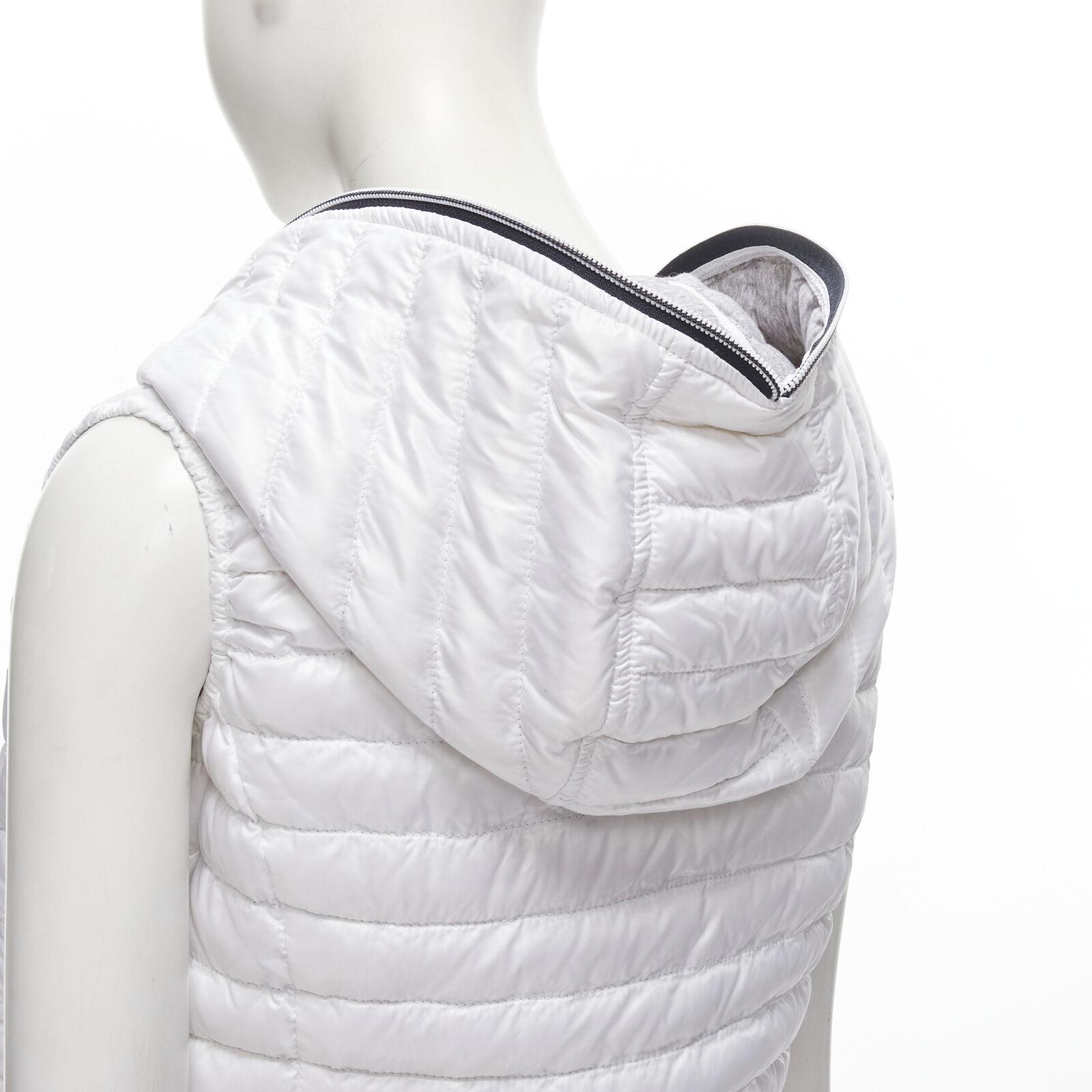 DUVETICA white pure goose new down padded zip hoodie puffer vest jacket IT38 XS For Sale 4