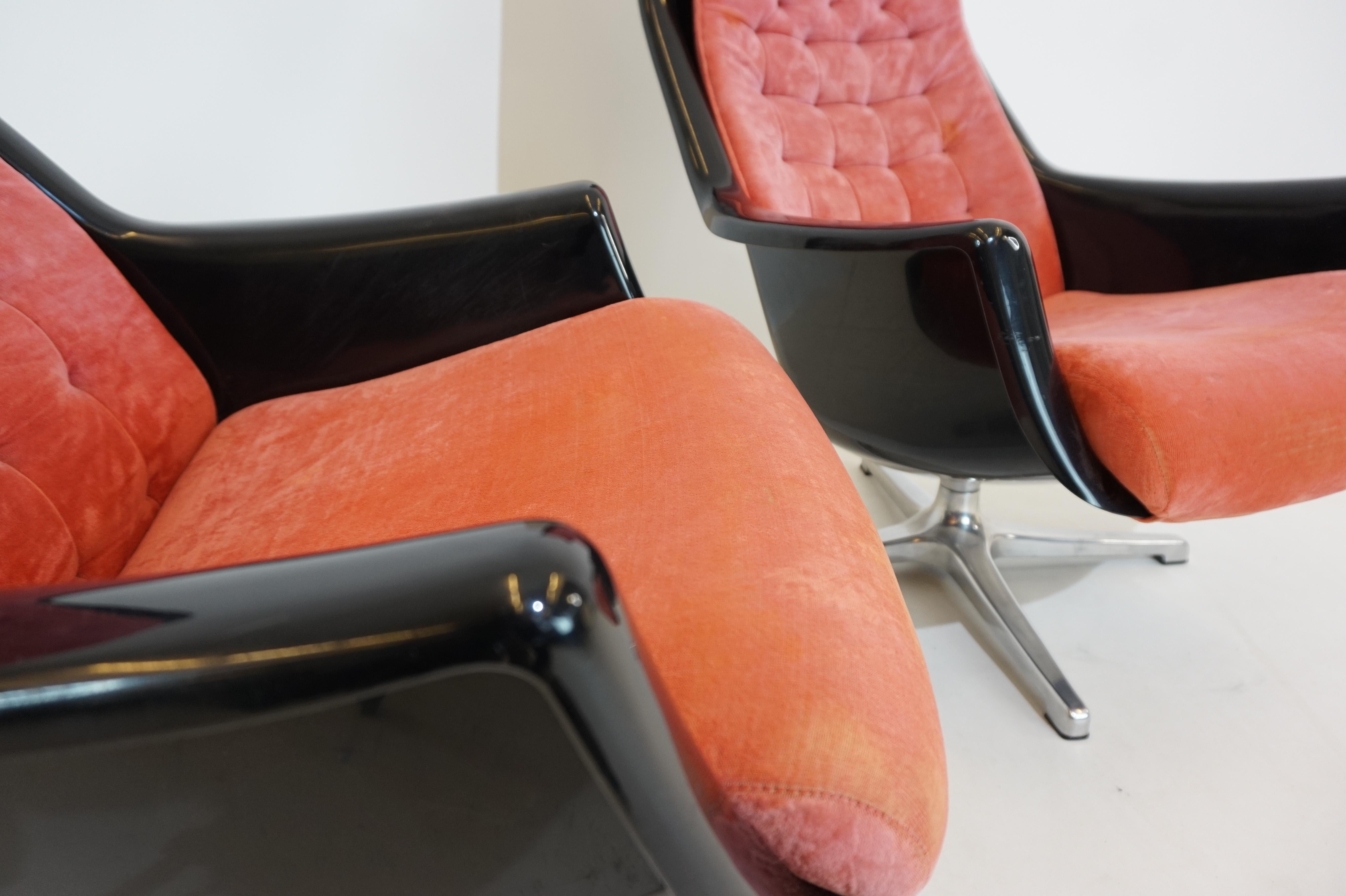 Dux Galaxy set of 2 Space Age armchairs by Alf Svensson & Yngvar Sandström For Sale 11