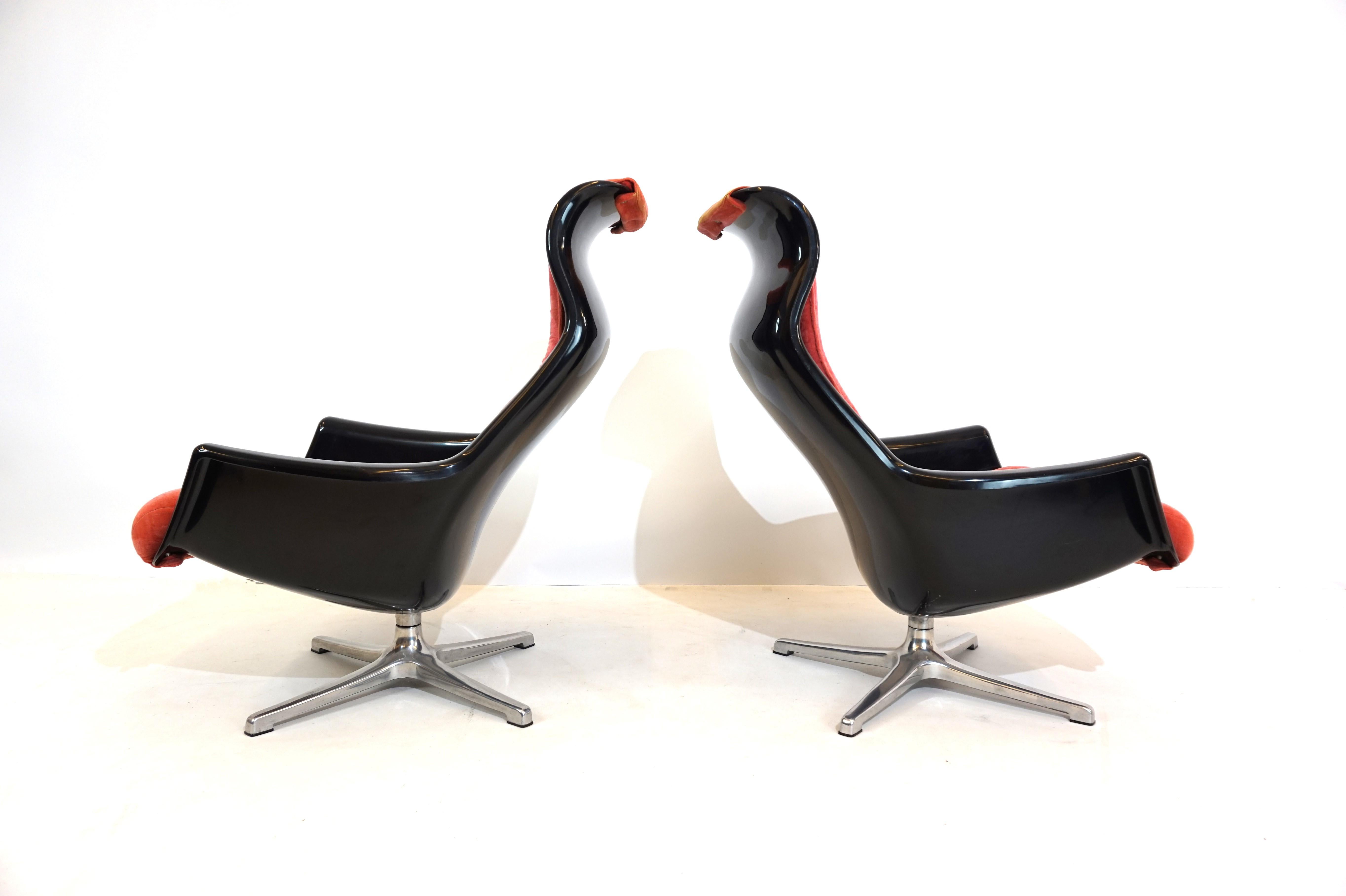 Dux Galaxy set of 2 Space Age armchairs by Alf Svensson & Yngvar Sandström In Good Condition For Sale In Ludwigslust, DE