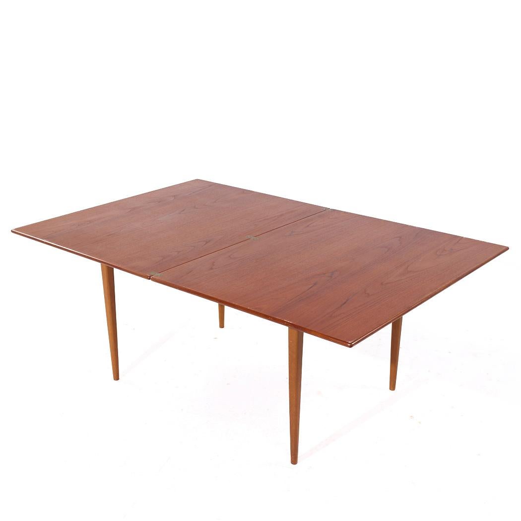 Suédois Dux Mid Century Danish Teak Flip Top Dining Table en vente